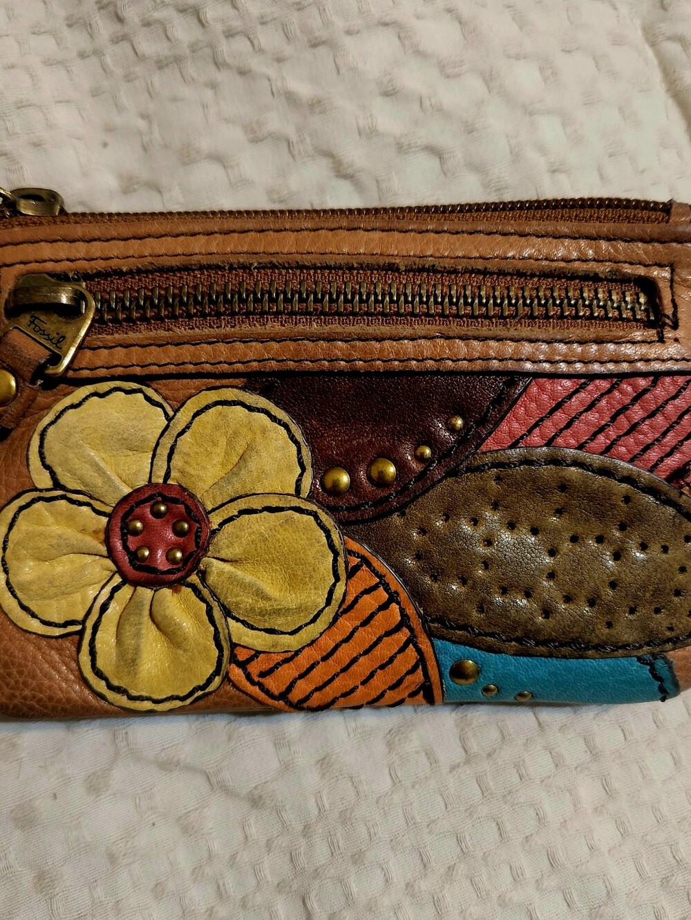 Vintage Fossil Brown Leather Wallet